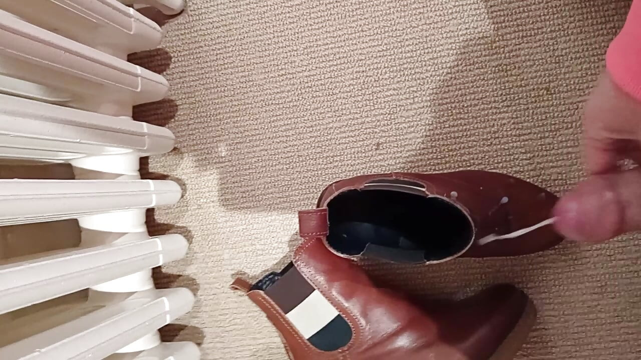 Brown ankle boots at sperm baptism