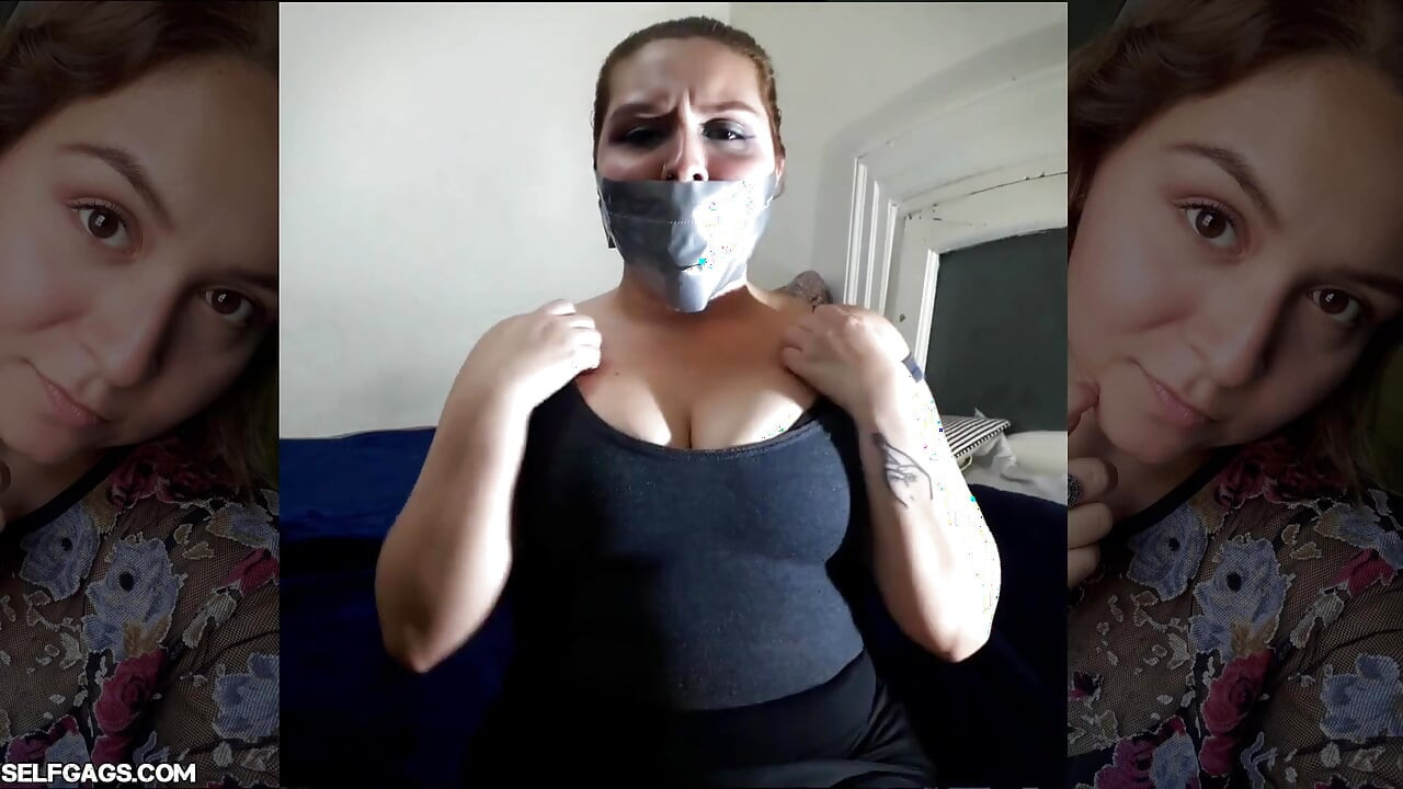 Self-gagged with Duct Tape