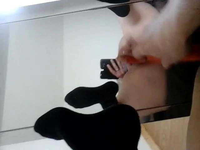 Mature masturbation with a carrot #2