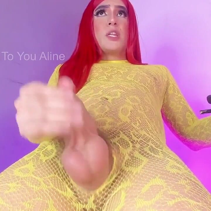 Colombian Shemale Fat White Cock in Slow Motion