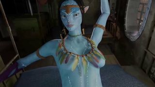 Туземка Na'vi скачет на члене в видео от первого лица