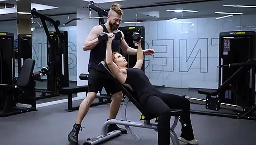 Redhead Wife Stretch by Perverted Pt for a Gym Membership