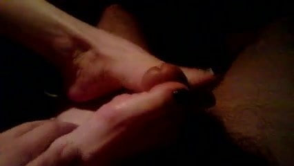 Footjob in the car with Cristina feet