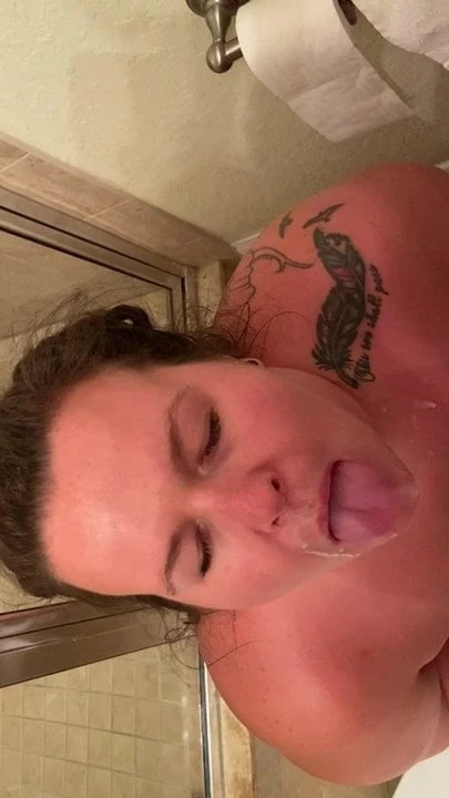 Huge facial with Cum Swallow