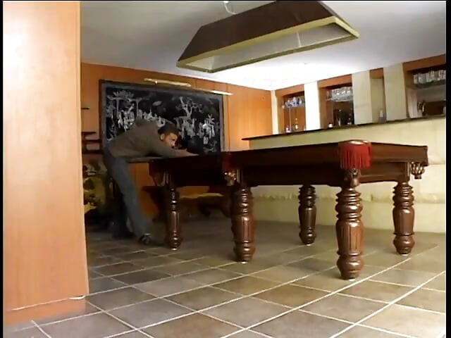 Tight hot blonde gets her butt pounded on the pool table