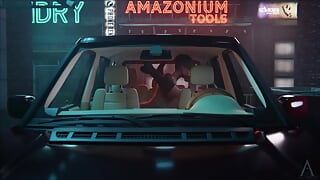 Amazonium - sexo anal duro en el coche delicioso, intenso culo, dulce placer intenso