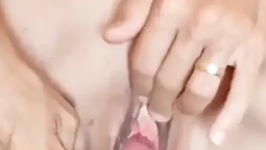 Solo masturbation with mature petite wife