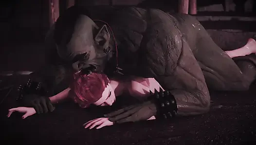 The Orc Monster Fucked a White Elf Girl Hard.
