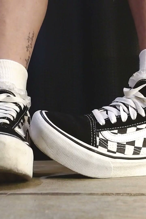 College Girl Ruffled Socks Fav Pair Vans Sneakers