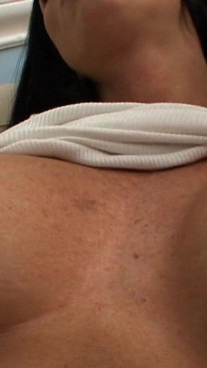 Memorable moment from "Filthy MILF lesbian licks a brunette's big tits and pussy"