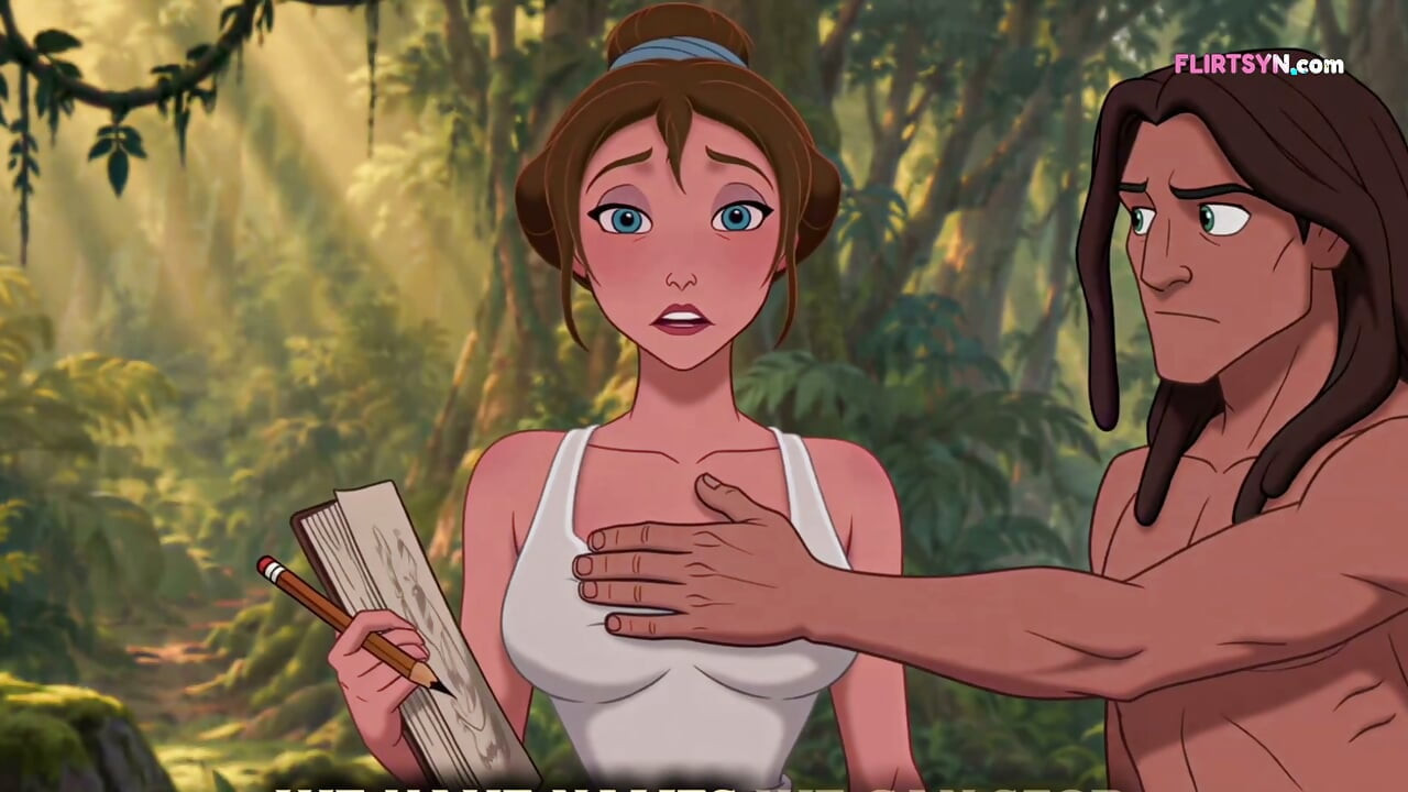 Tarzan hadde aldri rørt en kvinne før – Jane lot ham utforske hver centimeter, og han stoppet ikke ved skuldrene hennes (AI-generert)