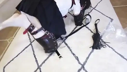 Dressed in Jk Clothes Is Restrained and Whipped