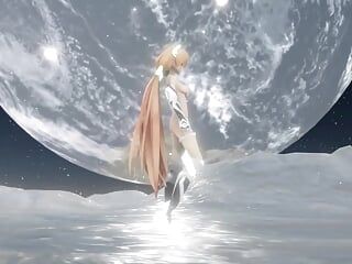 Angela Balzac Hentai nago tańczy na księżycu Opancerzona dziewczyna 3D - RandomMMD - Biały kolor zbroi Edytuj Smixix