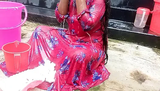 Amateur Desi Hot Step Mom Big Ass Big Nipple Outdoor Shower Exclusive Scene Captured By Her Step Son