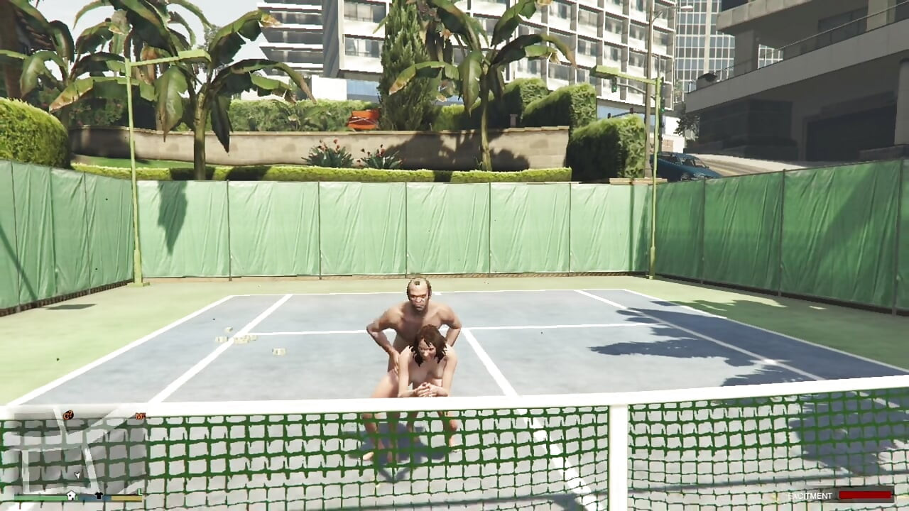 Trevor and Cheating wife amada having sex in tennis court
