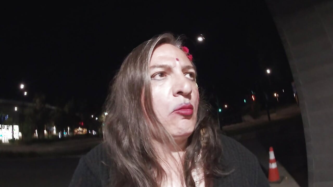 Sissy Fag is a Horny Mature CD in an outdoor sexy adventure in the public view