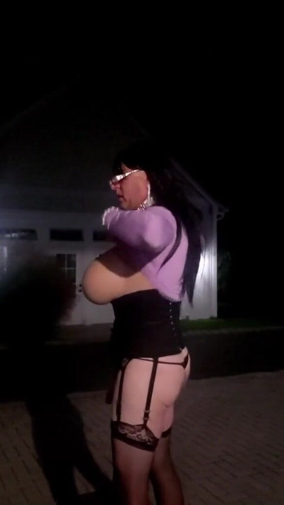 Powerful moment from "DeeDeeSlut69 - Out in her Black Lingerie and purple Shirt in Public"
