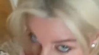 Blue Eyed cougar sucking BBC tip