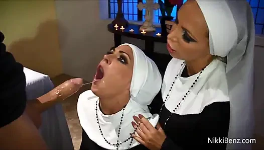 Threesome kontol besar biarawati nikki benz