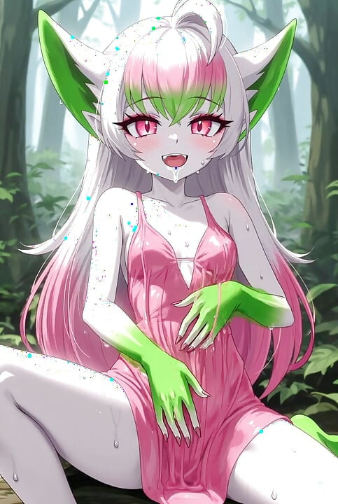 Kleine elf zakt monstermeisje (+18) tiener masturbeert in het bos