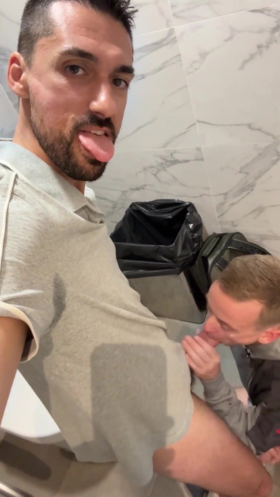 Unforgettable moment from "sexy papi having sex in a public bathroom with a twink with big cock"