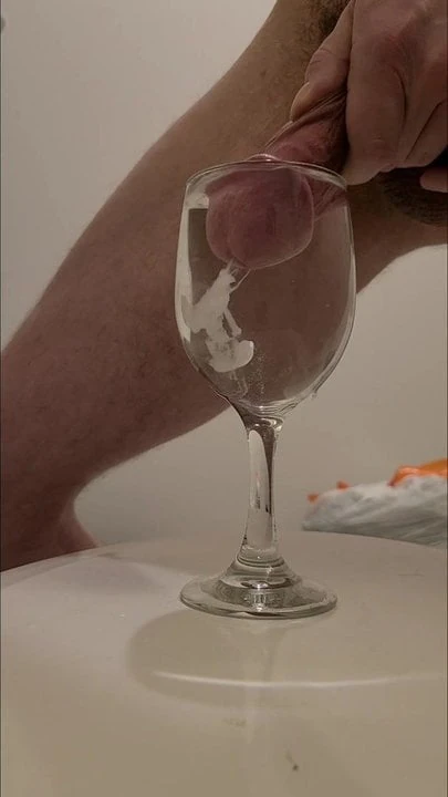 Cum in glass of water (1st video)