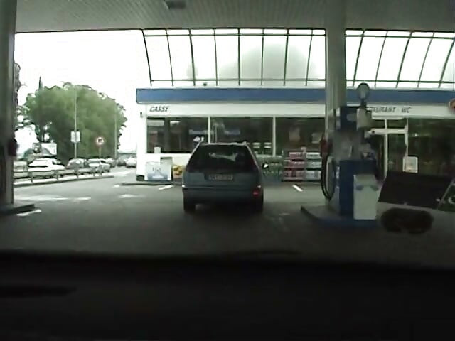 Picking up a girl on a gas station