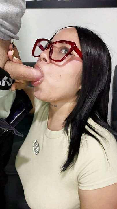 I Picked Up This Petite Colombian Girl with Glasses and Covered Her Blouse in Cum