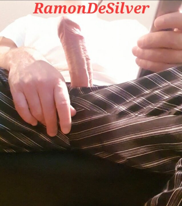 Master Ramon jerks off in hot satin shorts, mouth open!