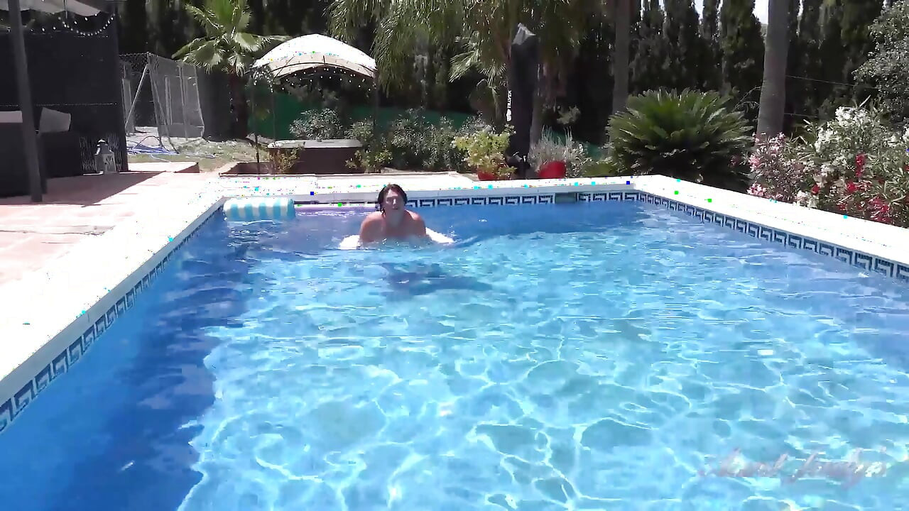 Auntjudys - Busty Redhead MILF Jojo Robinson Goes Skinny Dipping in the Pool