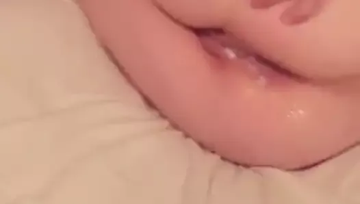 Hotwife teasing husband with her cum filled pussy