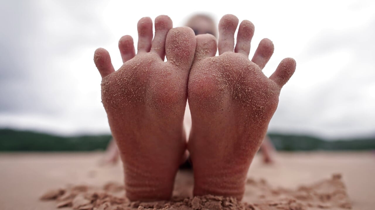 Worship My Feet on Public Beach and Get My Permission to Cum