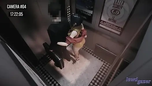 Elevator sex in hentai animated