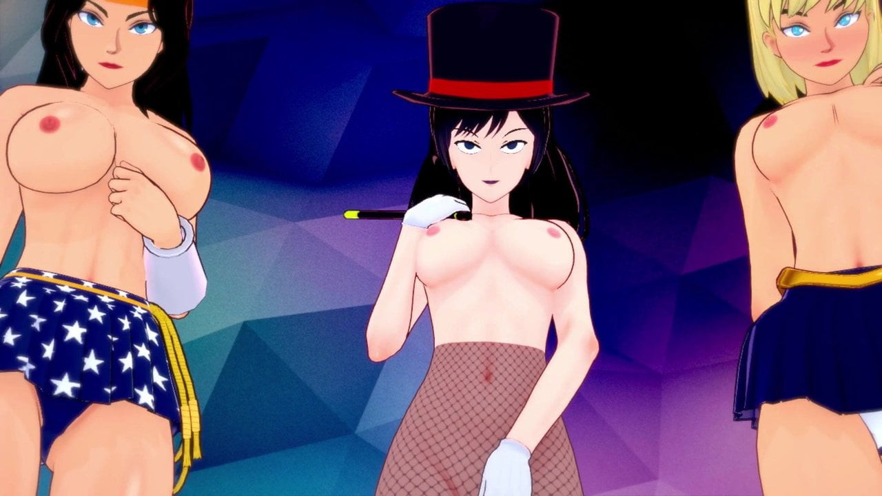 Sexy Girls Wonder Woman, Super Girl and Zatanna - Tasty tits