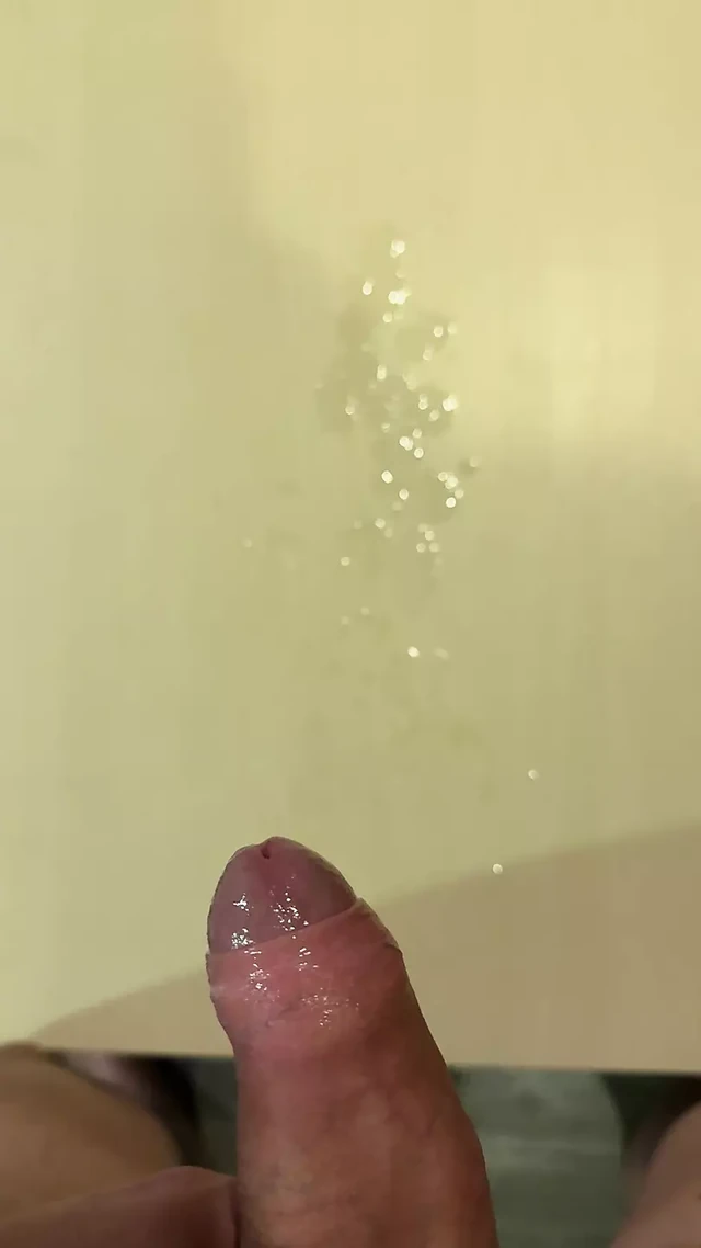 Horny guy shoots his second load of the day