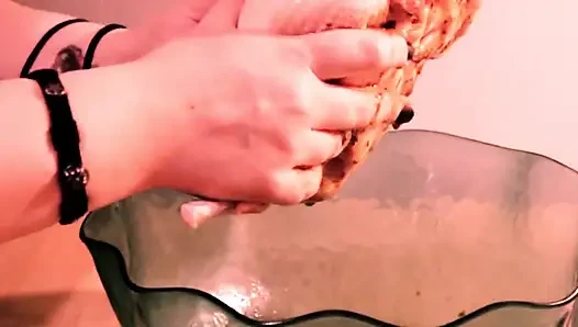 Meat massage meat on spit meat in my mouth
