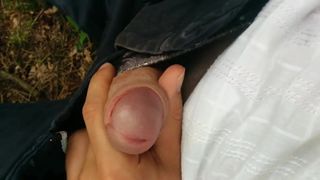 masturbation outdoor,  in the woods