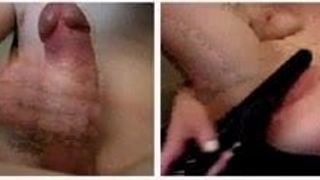 bitch with a perfect body masturbating  with baton anal