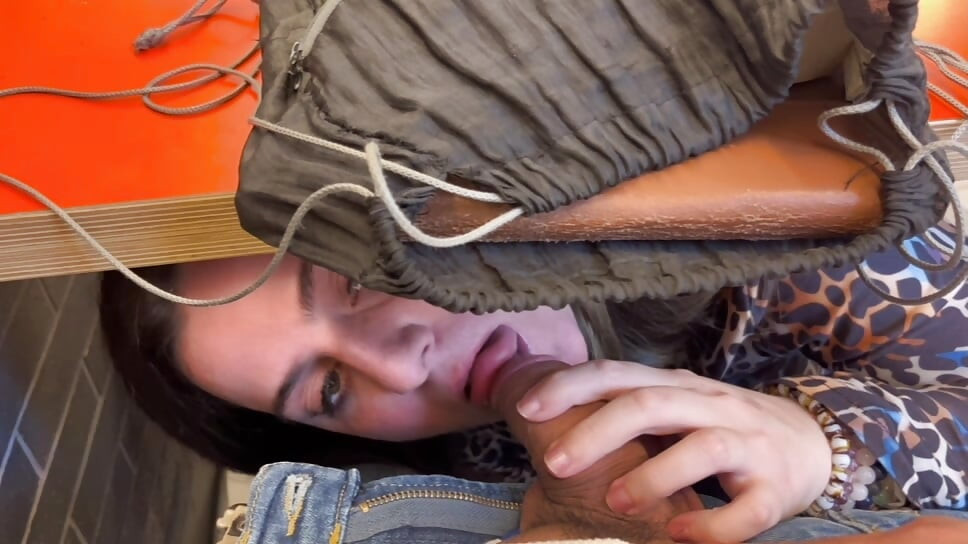 Only blowjob in public places with people watching ended up swallowing cum