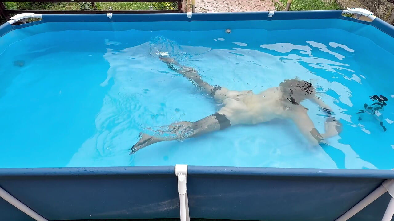 Breath Holding Underwater in Pool