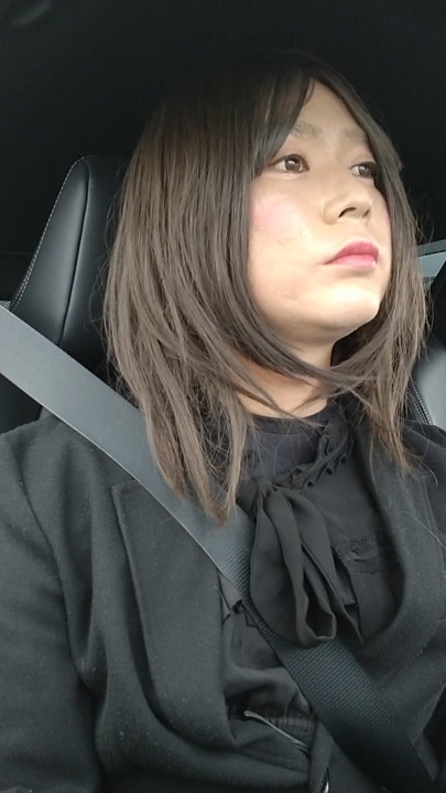 A cross-dressing boy wore a black dress, full-body tights on the inside, and drove in all-black. | Clip 1