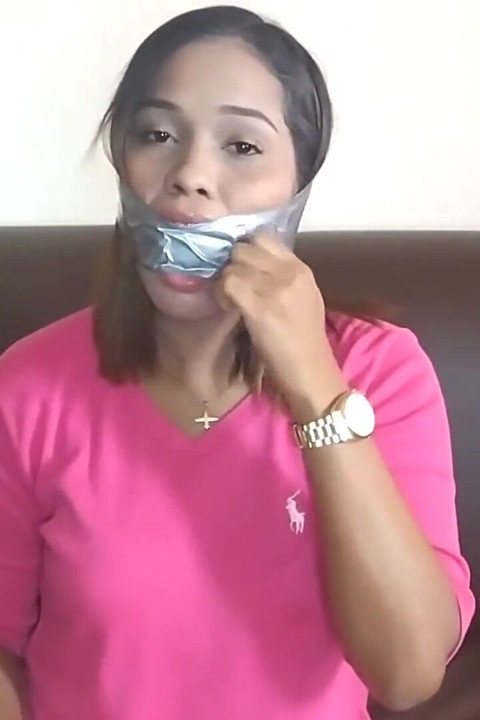 Duct Tape Cleave Gagged Beauty Has Sensitive Gag Reflex!