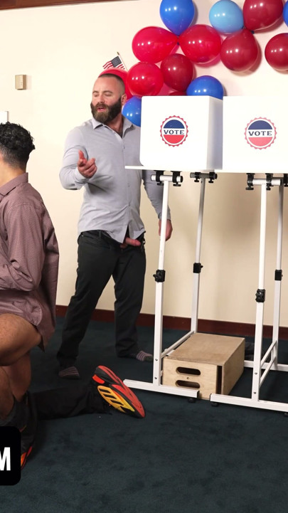 Election Day Fuck Fest - Cute Bottom Gets Asshole Destroyed Before Voting - Say Uncle | Clip 1