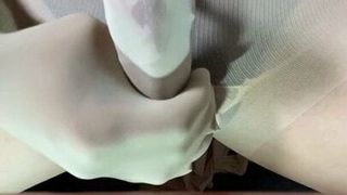 Pantyhose wrap ejaculation