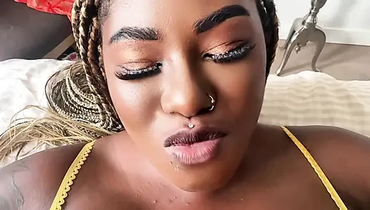 POV Ebony Babe Gets Carried away With Step Brother