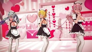 MMD R-18 Аниме-девушки сексуально танцуют, клип 276