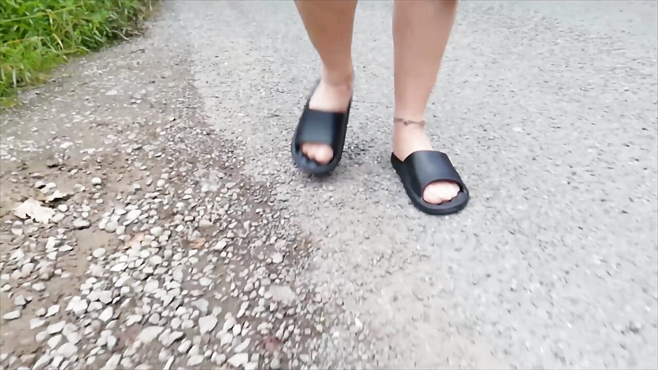 Nylon Feet Take a Walk in Nature