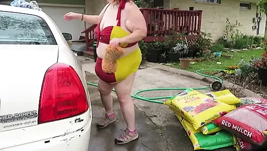 BBW autowäsche mehr blankziehen krankenschwester VICKI bBW groß wie nasser bikini