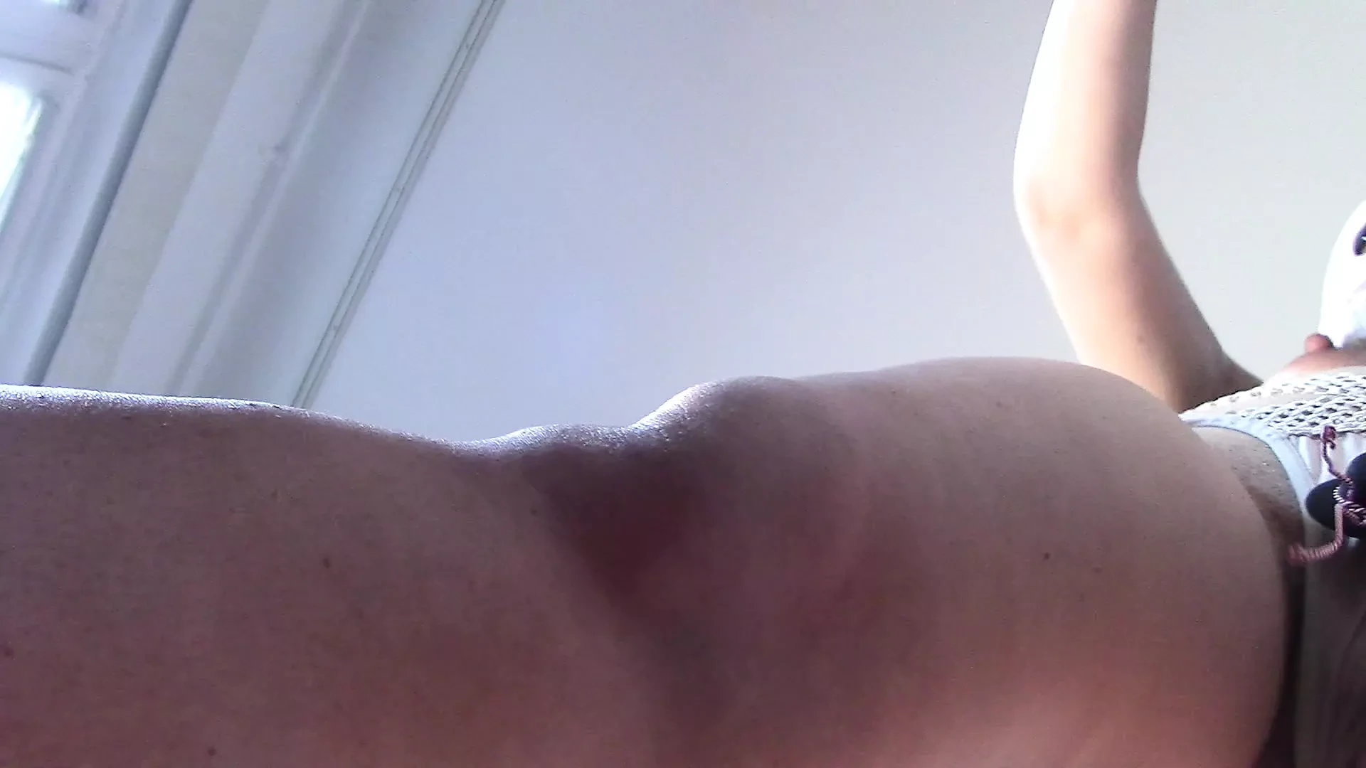 Sexy wife doing housework naked. Brunette, hairy pussy, big ass, big tits. Sexy mom massages herself with a vibrator.