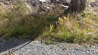 Wanking in the forest on a bike tour